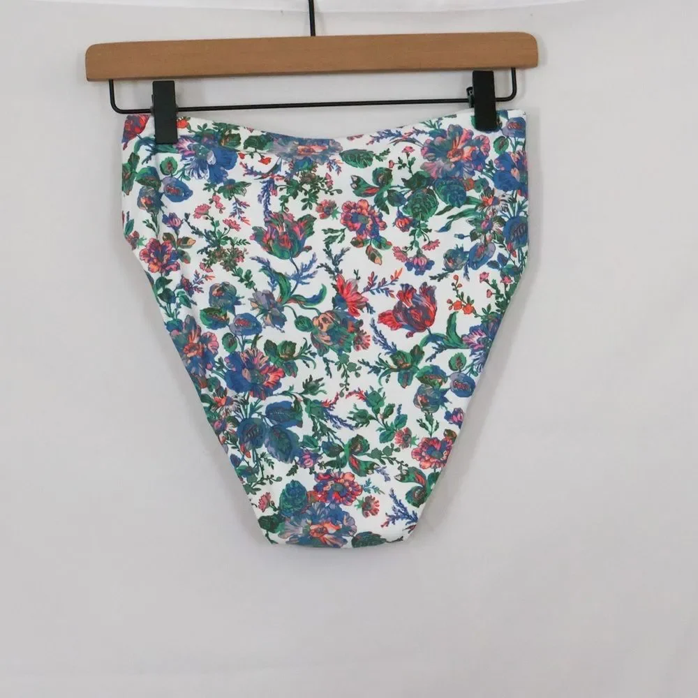 NWT J. Crew Eco high-waisted bikini bottom in English garden - Small